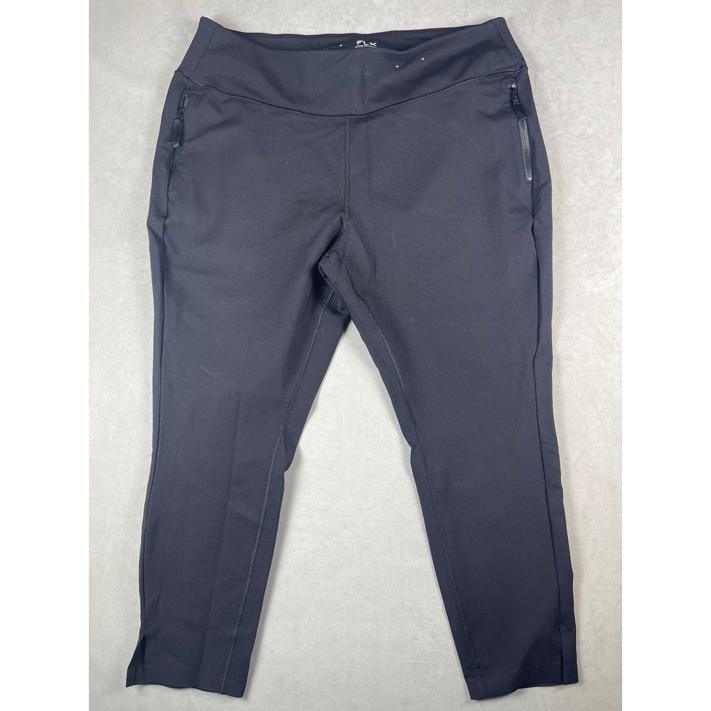 FLX Mens Black Athletic Pants 2X-Short Zip Pockets Stretch Athleisure Activewear - Picture 1 of 7
